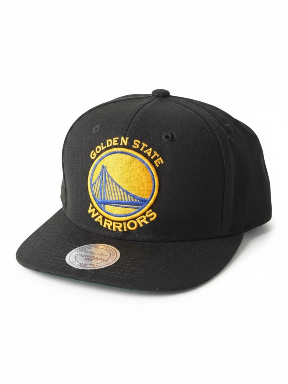 Mitchell & Ness Black Golden State Warriors Snapback with Yellow & Blue Logo